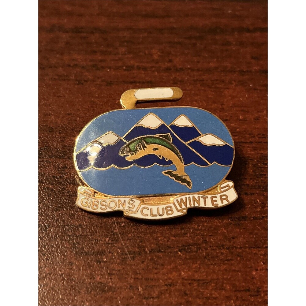 Gibsons Winter Club Fishing Lapel Hat Pin